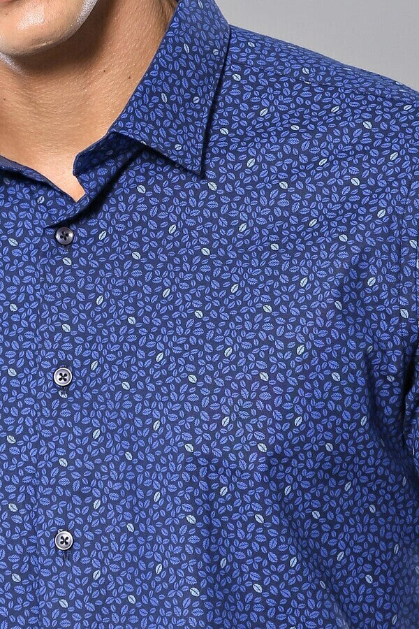 WSS Patterned Blue Long Sleeve Shirt  - Oxnard
