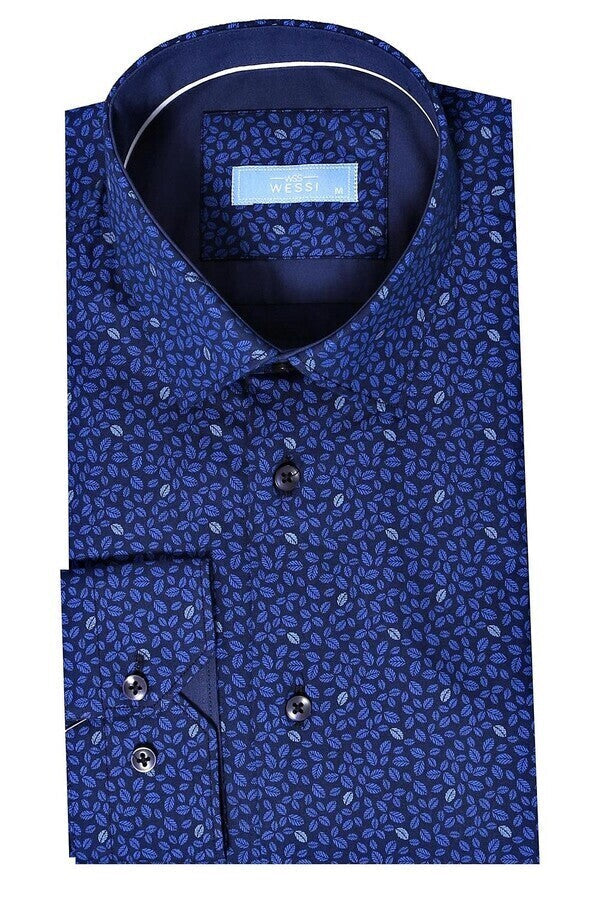 WSS Patterned Blue Long Sleeve Shirt  - Oxnard