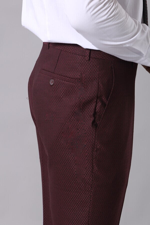 WSS Patterned Burgundy Suit  - Youngstown