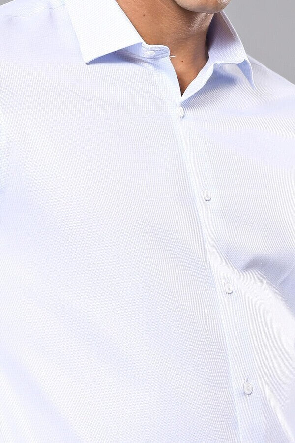 WSS Patterned Casual Baby Blue Shirt  - Lakewood