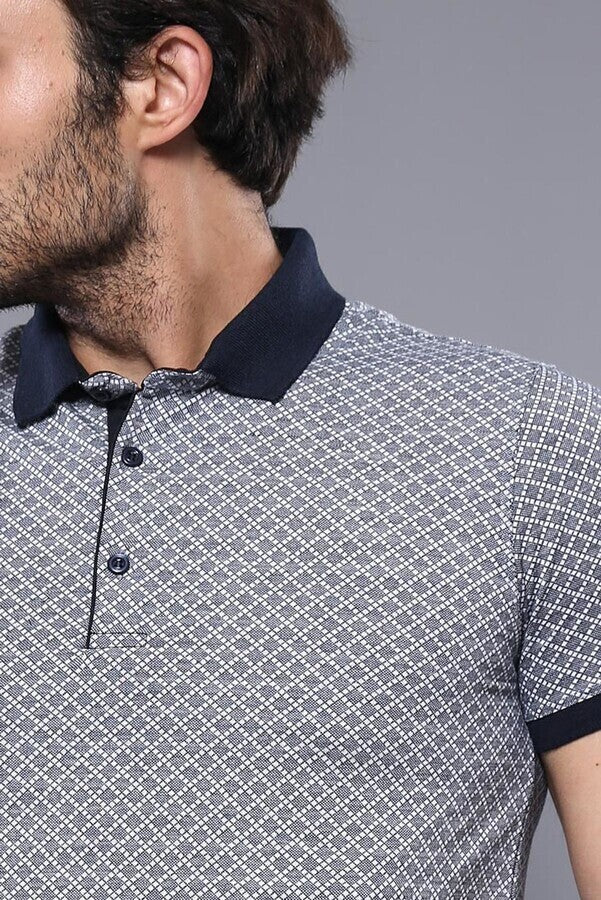 WSS Patterned Grey Men's Polo Shirt  - Skenderaj