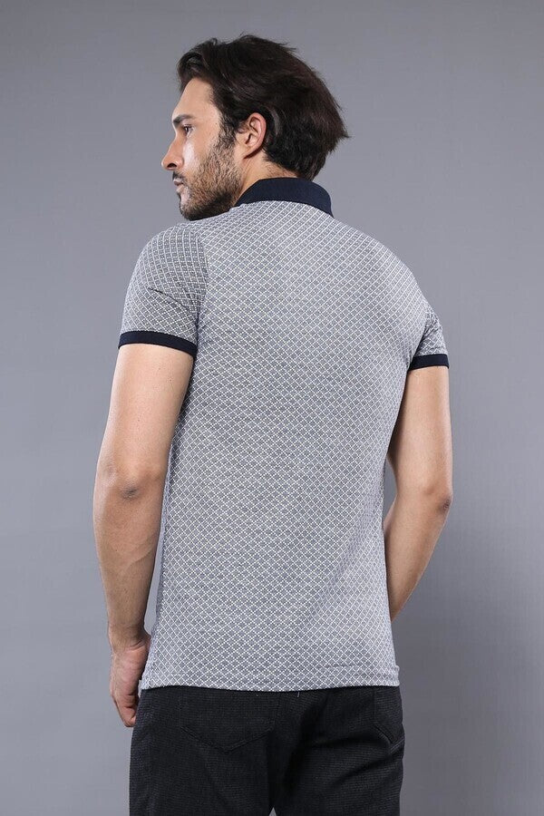 WSS Patterned Grey Men's Polo Shirt  - Skenderaj