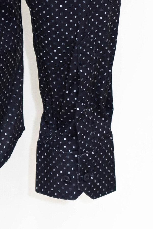 WSS Patterned Slim Fit Navy Blue Men Shirt  - Xico