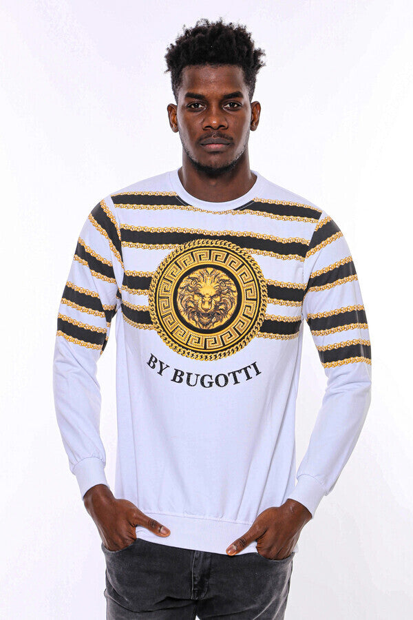 WSS Patterned Slim Fit White Sweatshirt  - Santa Cruz Xoxocotlán