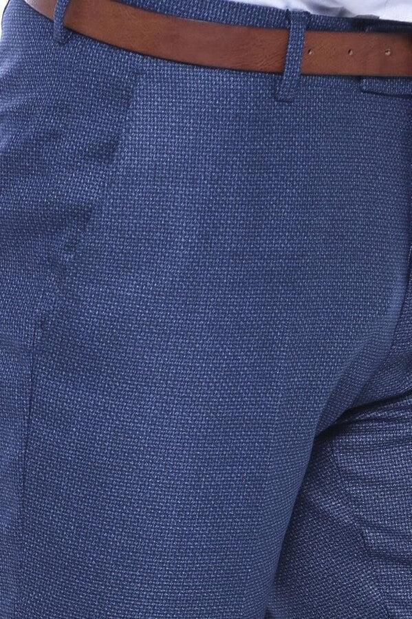 WSS Patterned Two Pockets Navy Blue Men Pants  - Singen