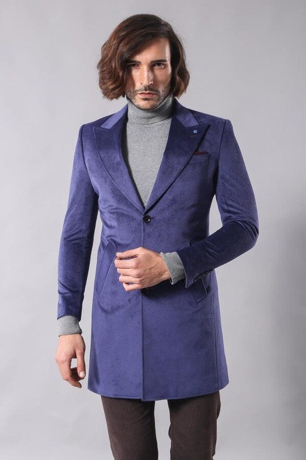 WSS Peak Lapel Blue Men Coat  - Vlaardingen