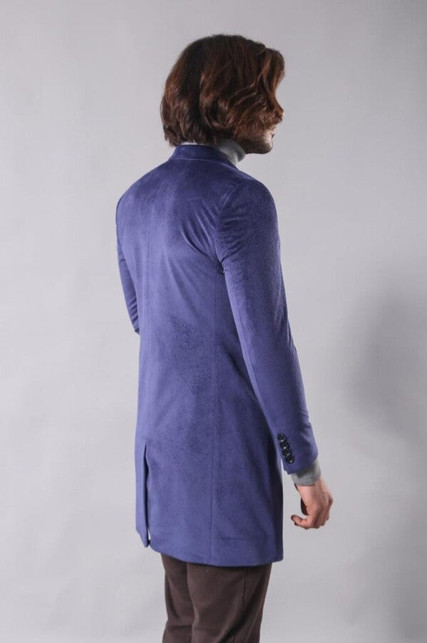 WSS Peak Lapel Blue Men Coat  - Vlaardingen