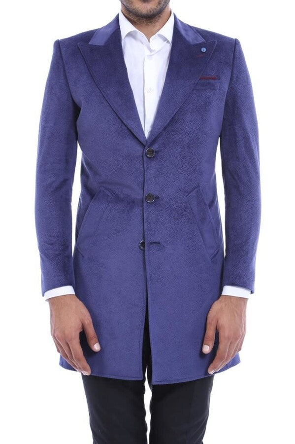 WSS Peak Lapel Blue Men Coat  - Vlaardingen