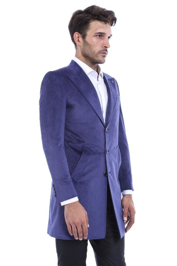 WSS Peak Lapel Blue Men Coat  - Vlaardingen