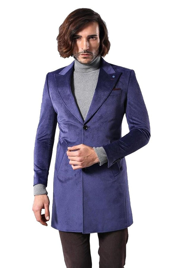 WSS Peak Lapel Blue Men Coat  - Vlaardingen