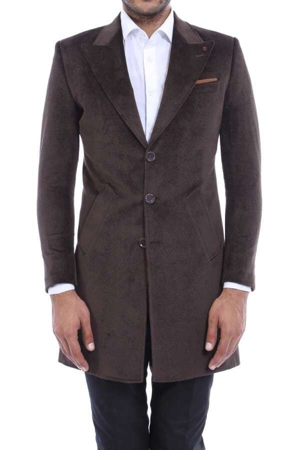 WSS Peak Lapel Brown Men Coat  - El Ejido