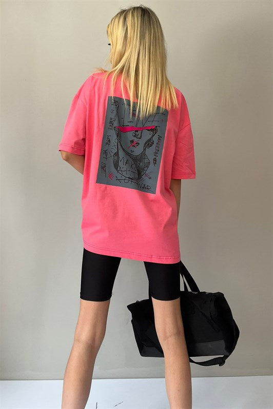 MDX Pink Printed Oversized T-shirt MG1491 - Dülmen