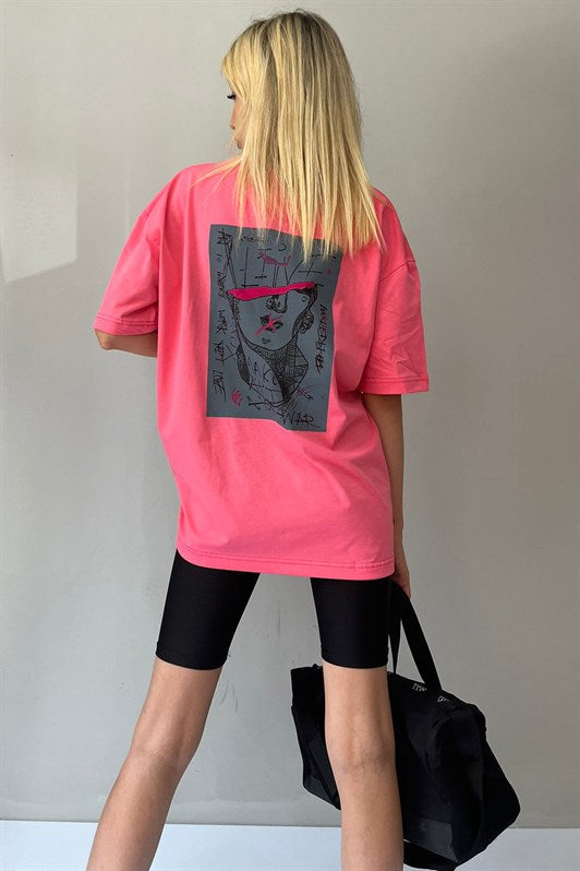 MDX Pink Printed Oversized T-shirt MG1491 - Dülmen