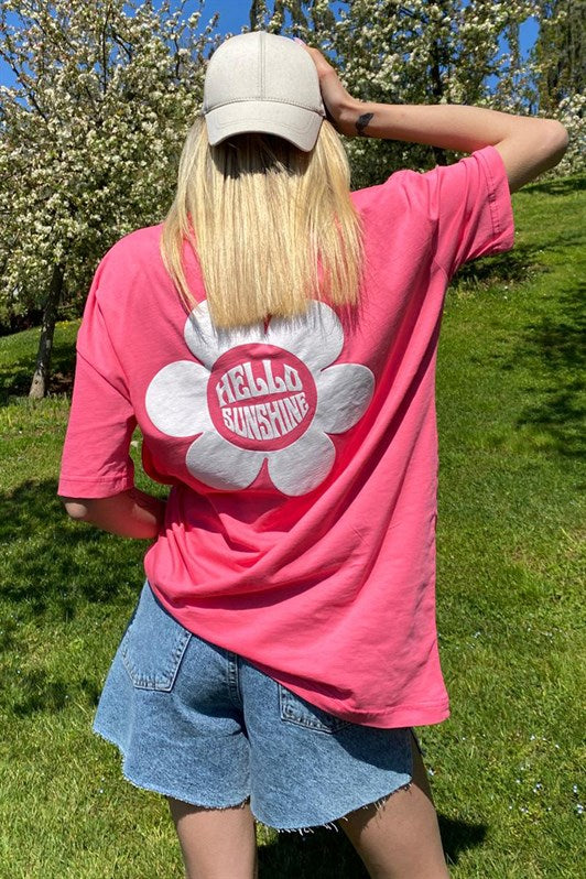 MDX Pink Printed Oversized Round Neck Women's T-Shirt MG1472 - Santa Cruz Xoxocotlán