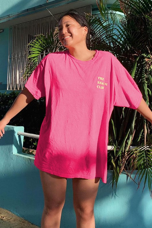 MDX Pink Printed Oversized Round Neck Women's T-Shirt MG1472 - Santa Cruz Xoxocotlán