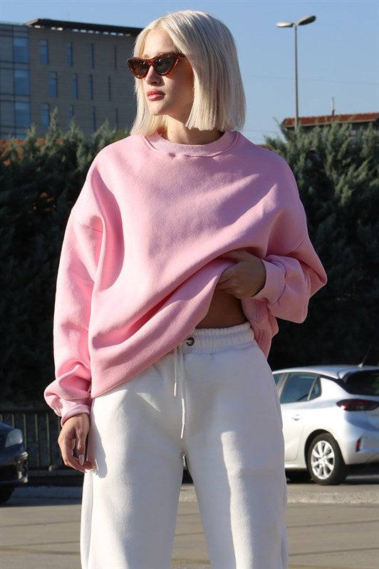 MDX Pink Bicycle Collar Basic Sweatshirt MG1559 - Brownsville