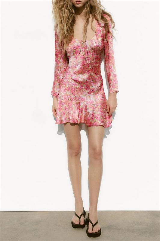 MDX Pink Flower Patterned Dress MG1835 - Sittingbourne
