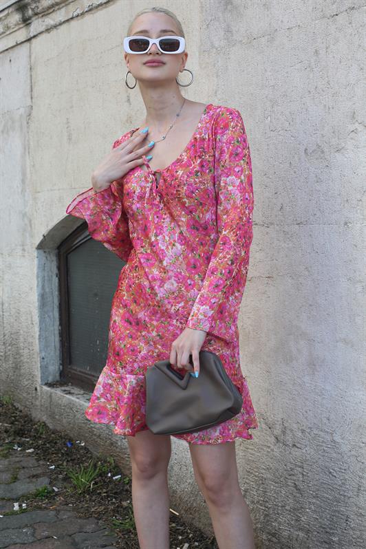 MDX Pink Flower Patterned Dress MG1835 - Sittingbourne