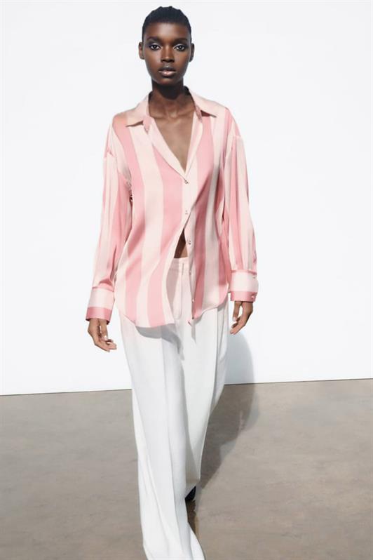 MDX Pink Striped Oversized Women's Shirt MG1850 - Huntsville