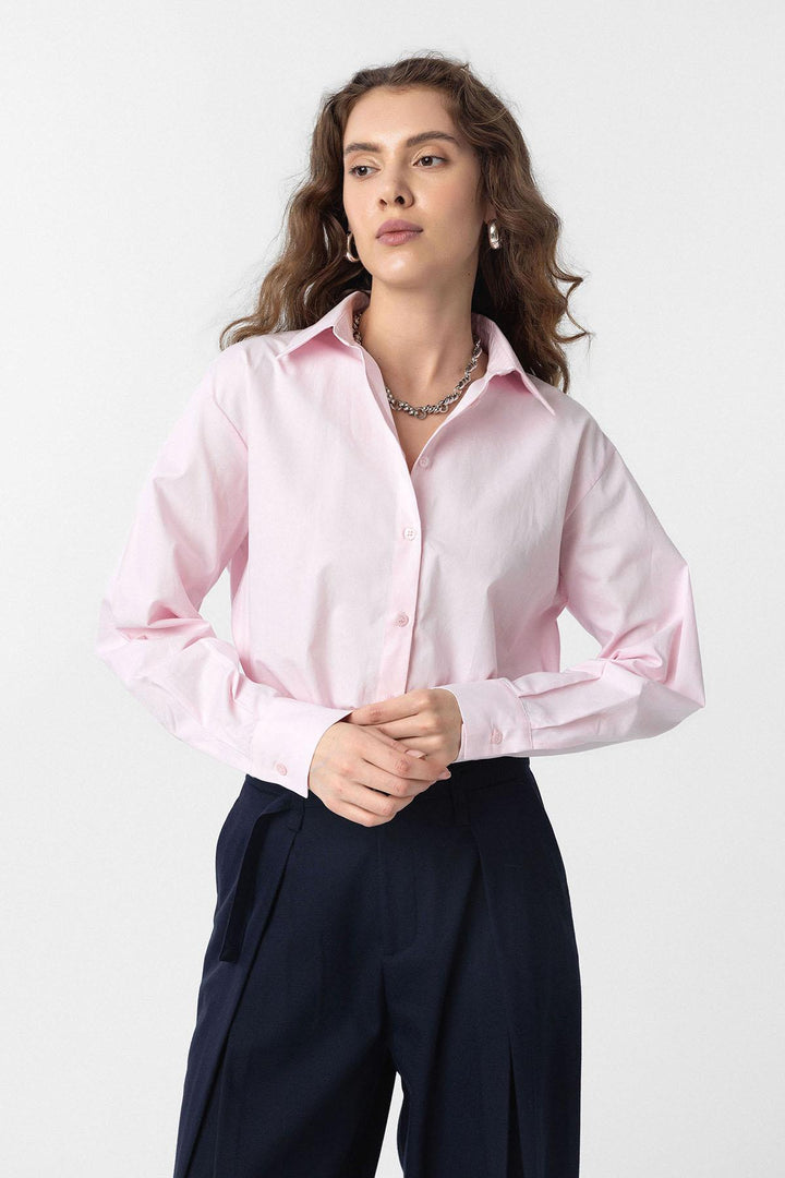 ANT Antioch Pink Crop Poplin Women's Shirt - Toronto