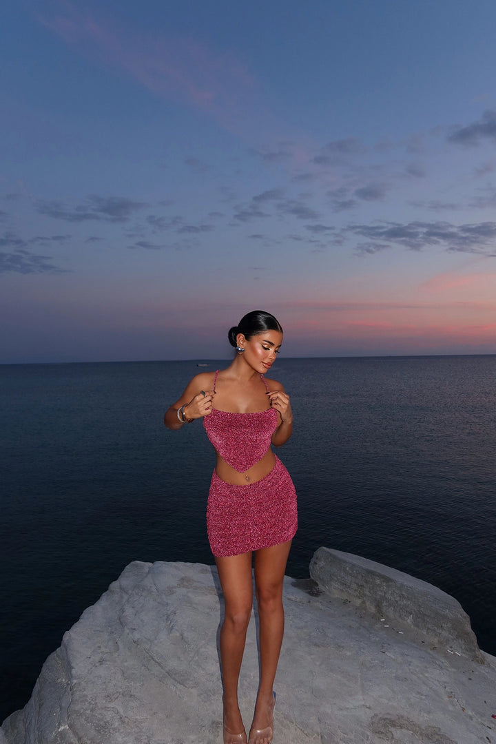 مجموعة EYY Women Pink Nessa Sparkly - مابل ريدج