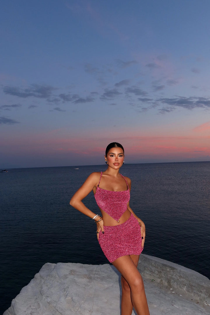 مجموعة EYY Women Pink Nessa Sparkly - مابل ريدج