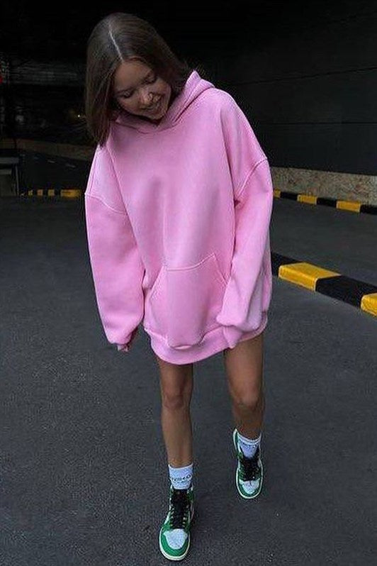 MDX Pink Hooded Oversize Sweatshirt MG1566 - Carolina