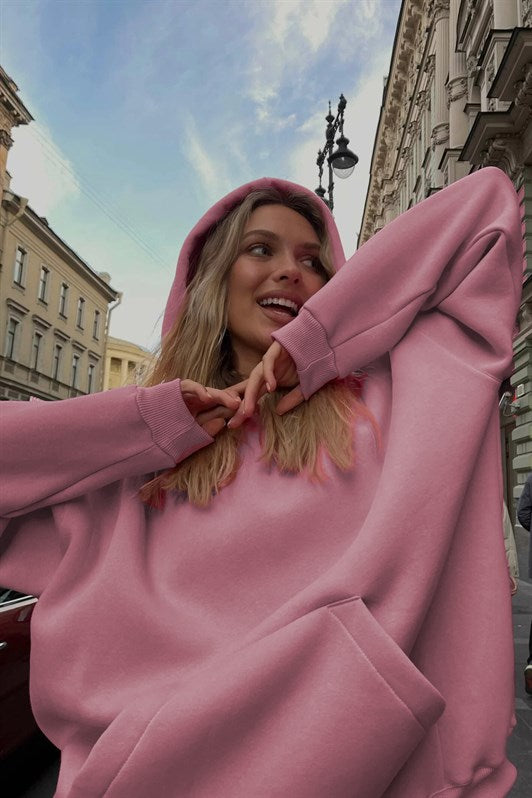 MDX Pink Hooded Oversize Sweatshirt MG1566 - Carolina