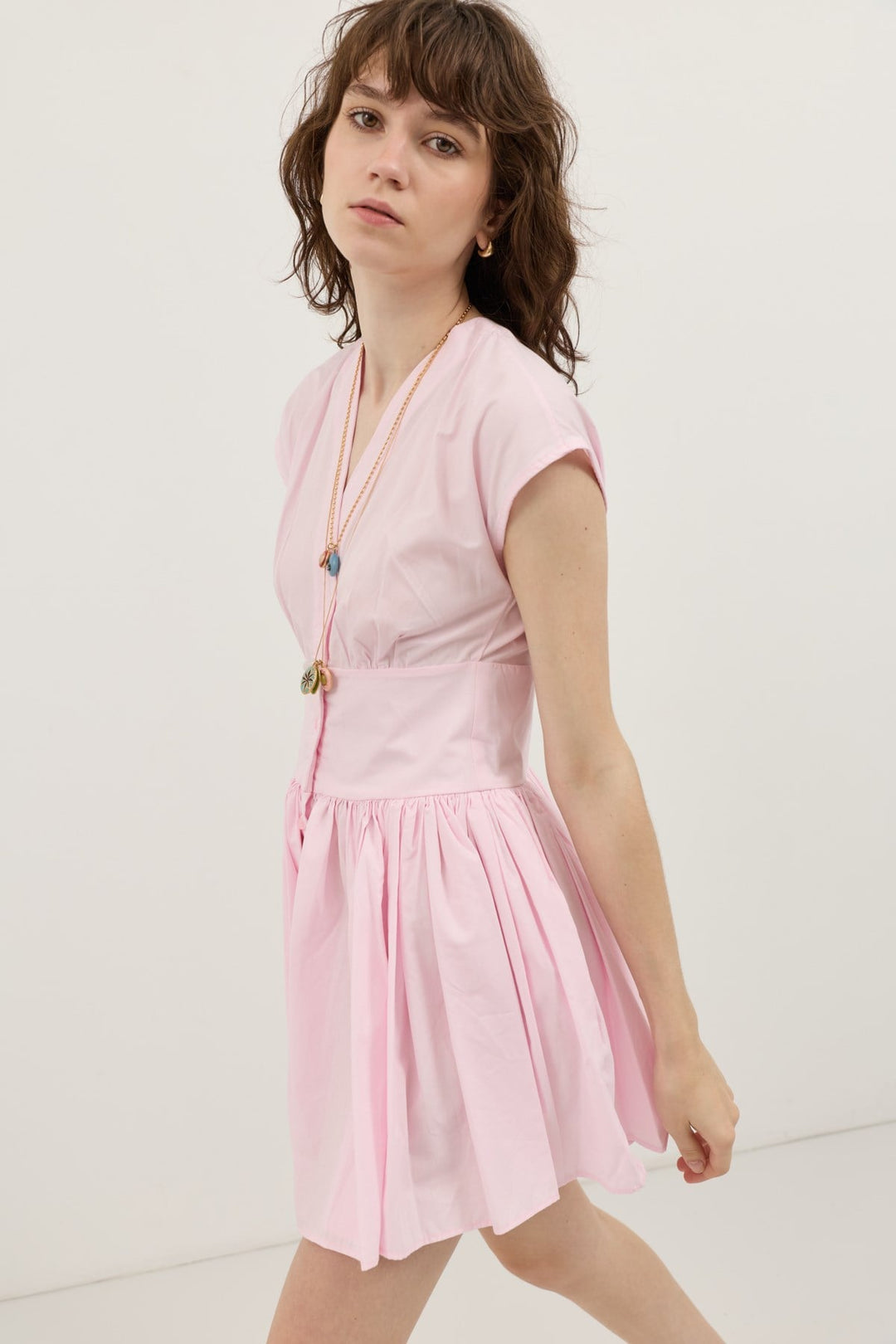 ANT Antioch Pembe Mini Poplin Kadın Elbise - Niort