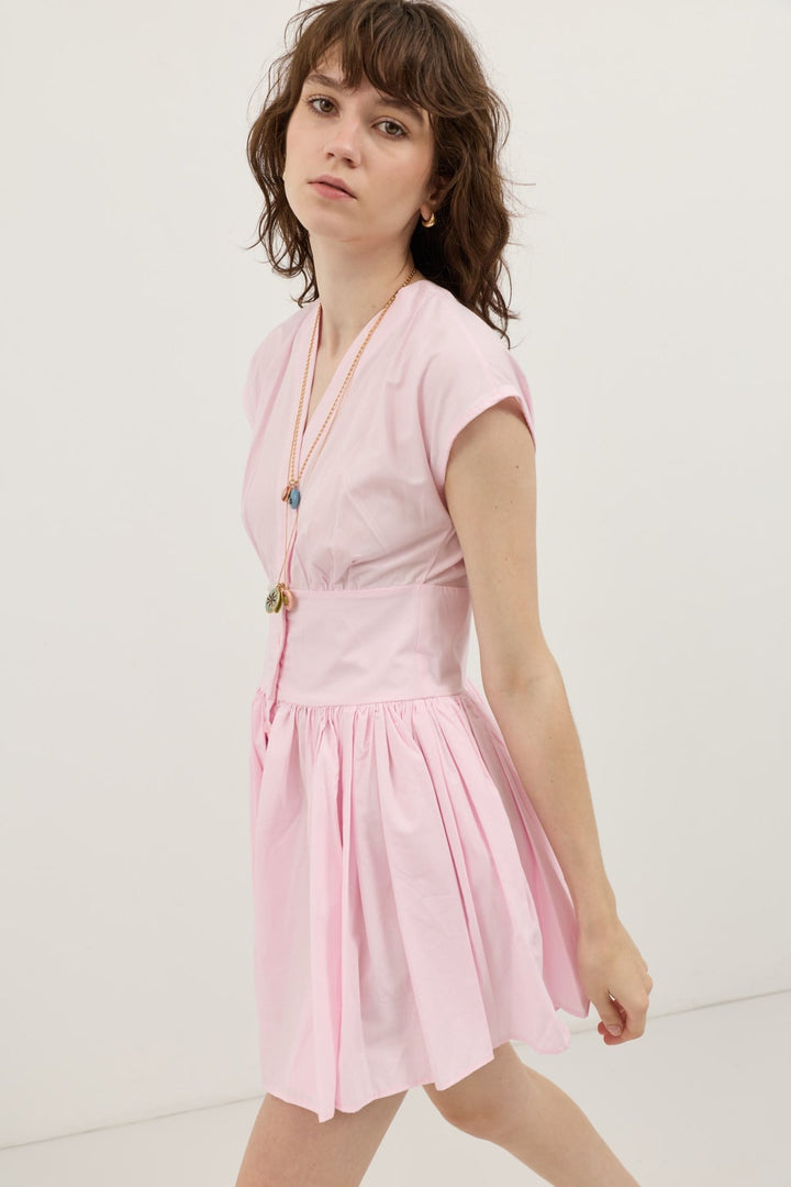 ANT Antioch Pembe Mini Poplin Kadın Elbise - Niort