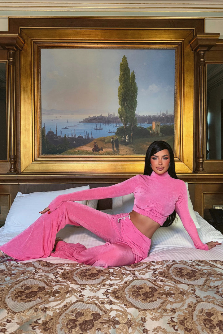 EYY Women Pink Slit Detail Pantsuit - Holland