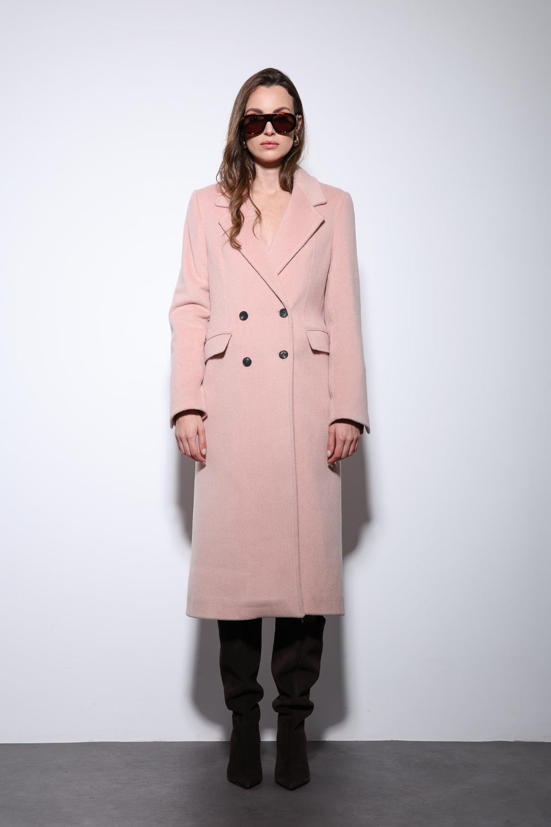 ANT Antioch Pink Wool Blend Double-Breasted Women's Coat - Guildford