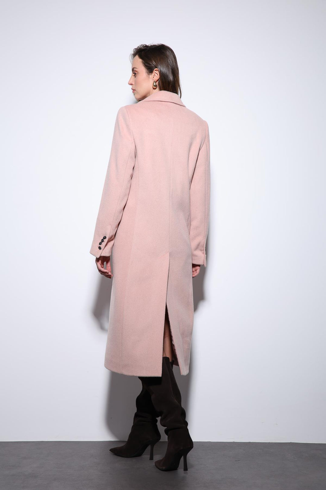 ANT Antioch Pink Wool Blend Double-Breasted Women's Coat - Guildford
