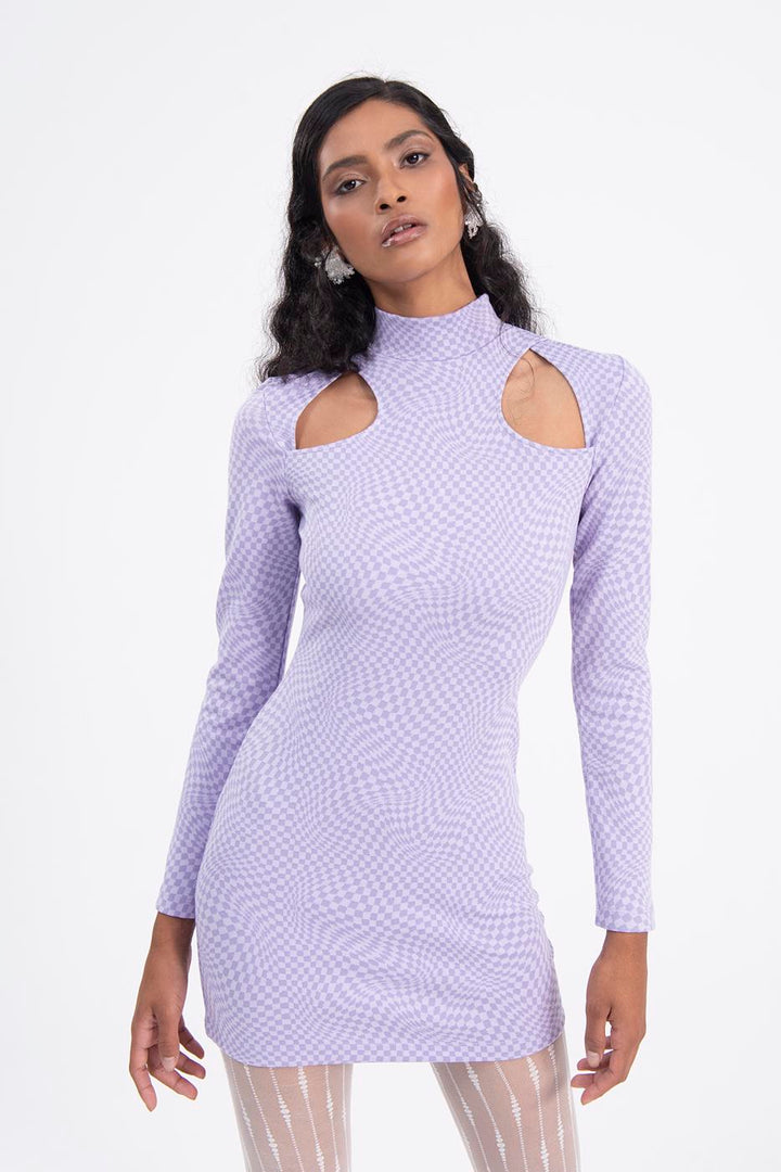 BSL Women Cut out detailed high neck mini dress - Newport