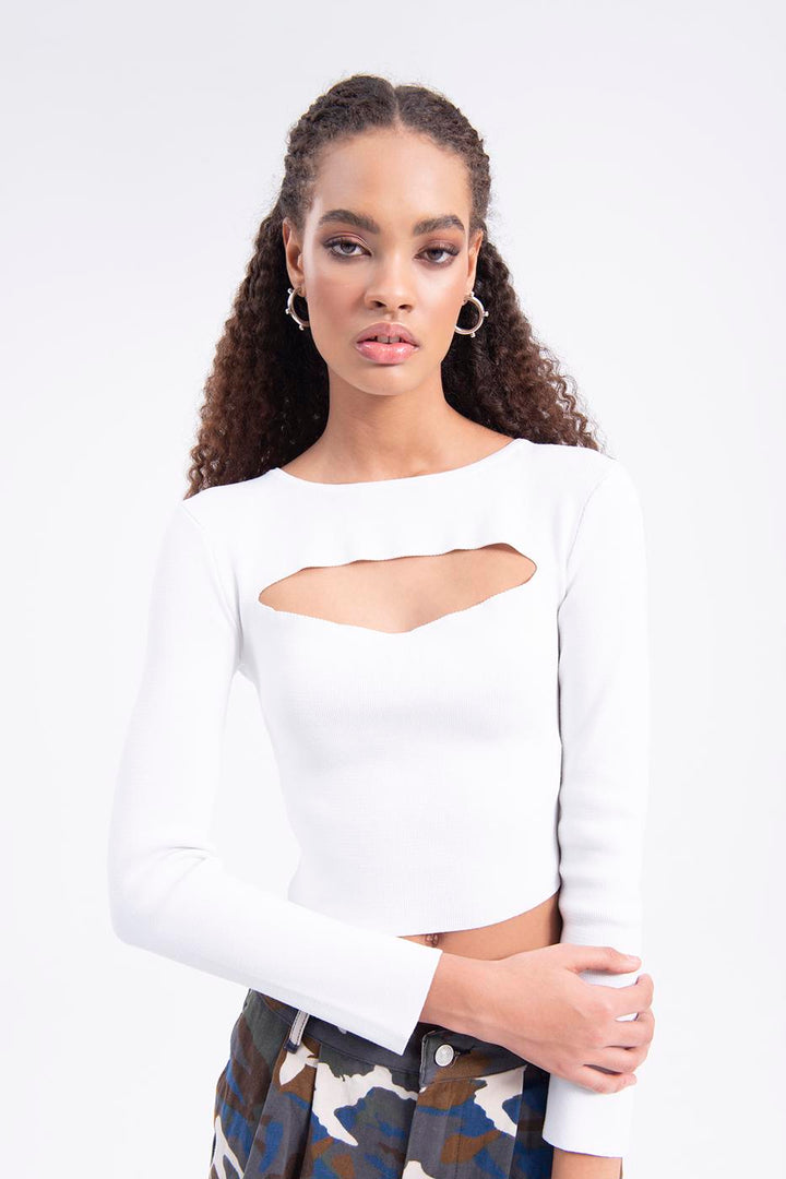 BSL Women Cut out knitted top - La Presa