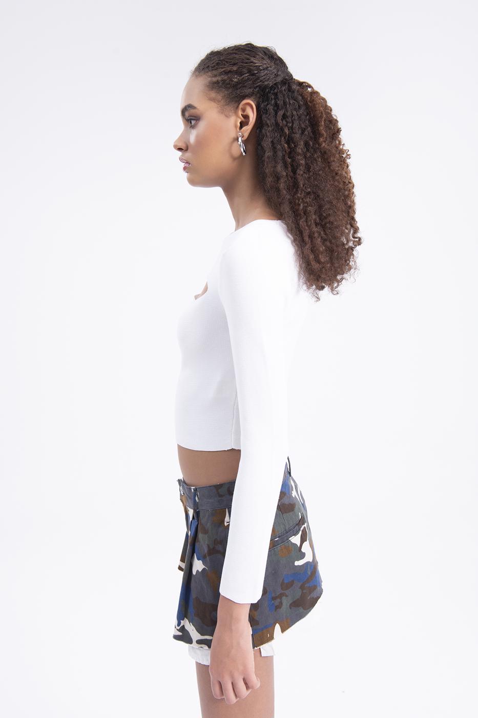 BSL Women Cut out knitted top - La Presa