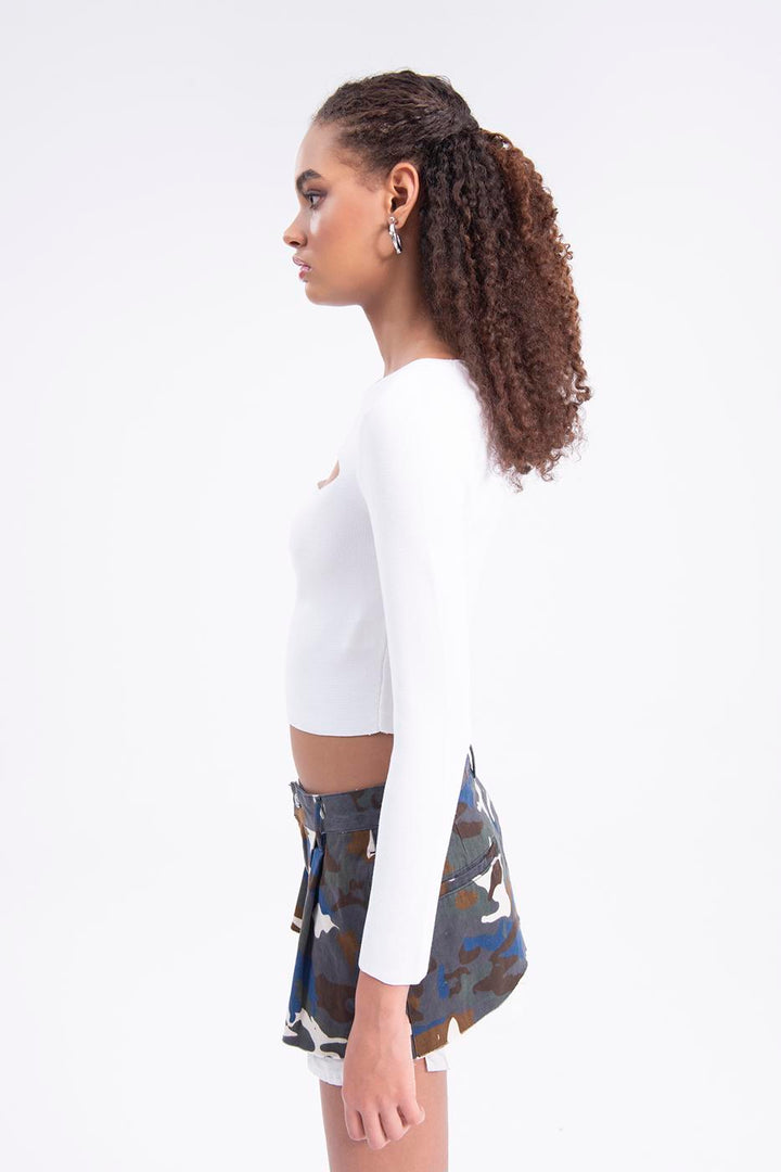 BSL Women Cut out knitted top - La Presa