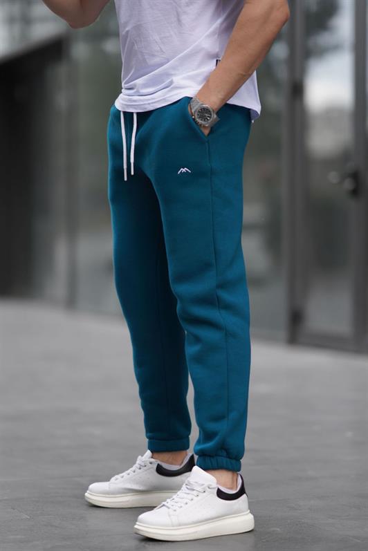 MDX Petrol Blue Basic Sweatpants with Elastic Waistband 6524 - Andria