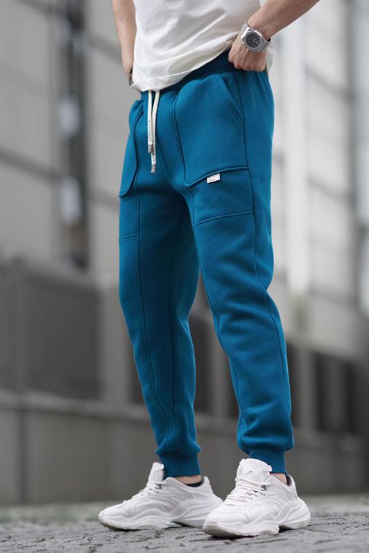 MDX Petrol Blue Cargo Pocket Basic Sweatpants 6527 - Azusa
