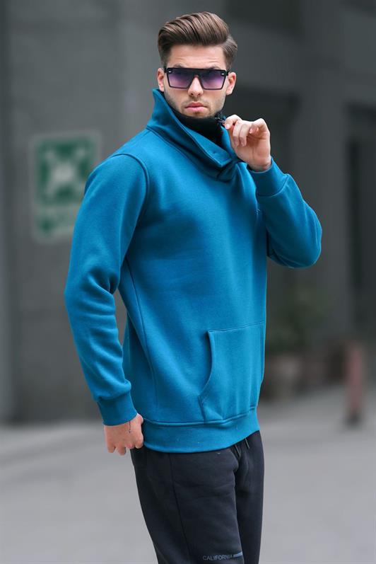 MDX Petrol Blue Detailed Men's Sweatshirt 4411 - Geel