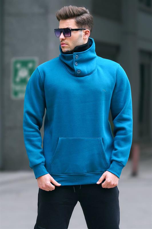 MDX Petrol Blue Detailed Men's Sweatshirt 4411 - Geel