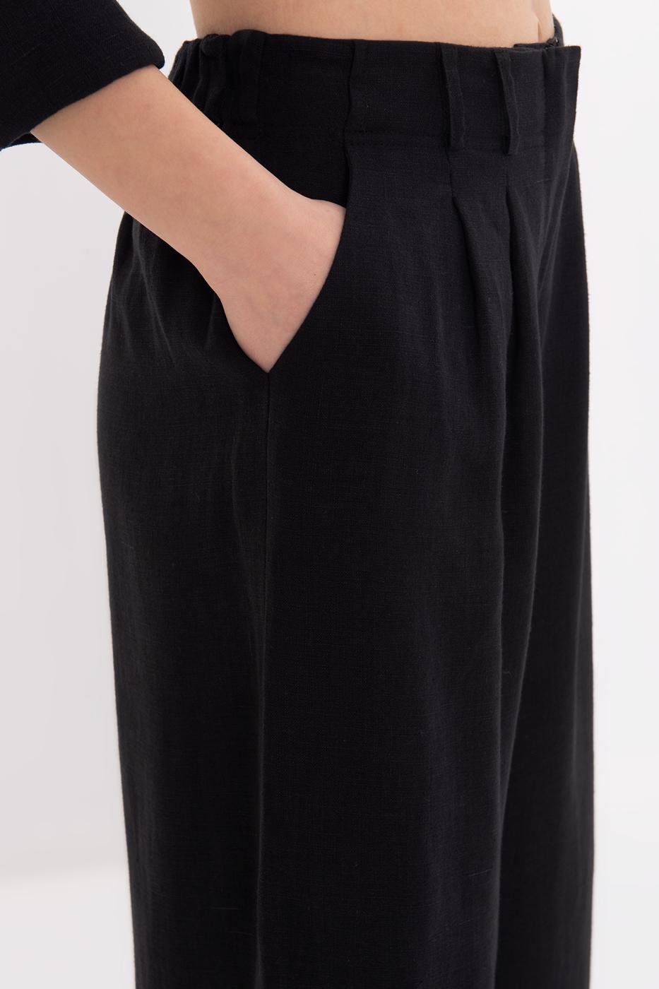 BSL Women 100% Linen Loose Trousers with Pleat Detail - Villingen-Schwenningen