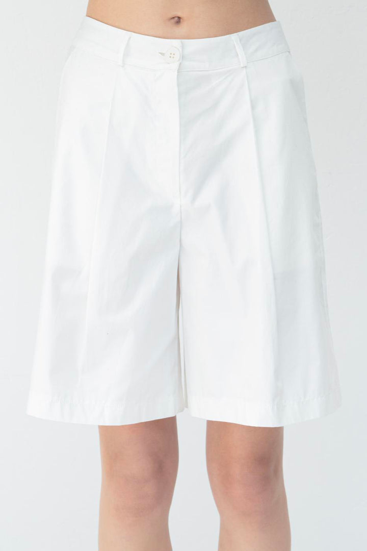 BSL Women Pleated Bermuda Shorts - Mobile