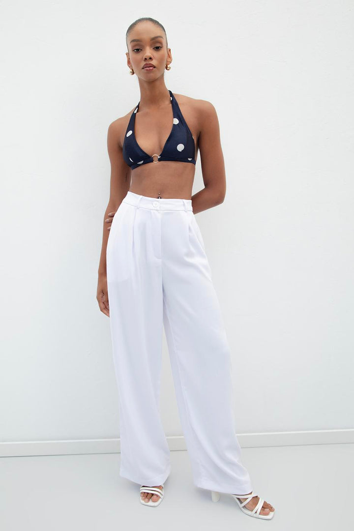 BSL Women Pleated Loose Trousers - Brest