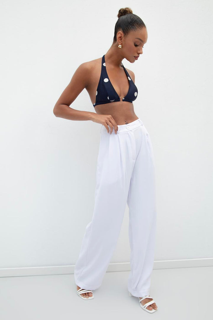 BSL Women Pleated Loose Trousers - Brest
