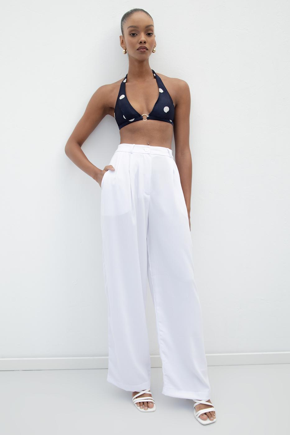BSL Women Pleated Loose Trousers - Brest