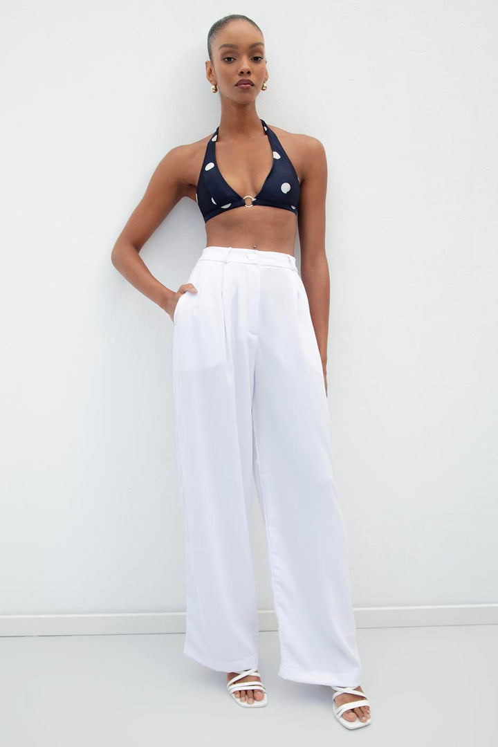 BSL Women Pleated Loose Trousers - Brest