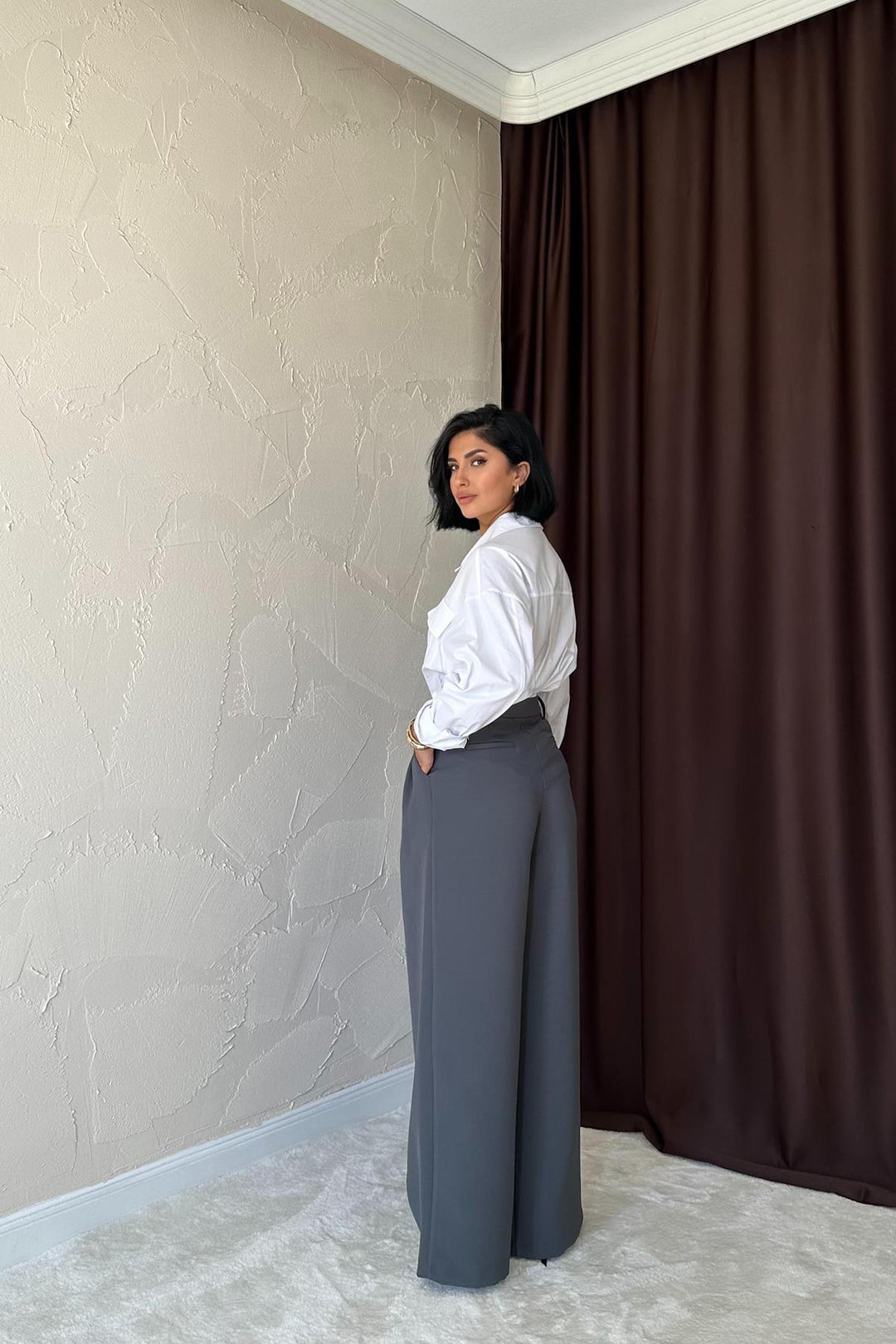 ELS Pleated Comfort Pants - Smoke Gray - Napa