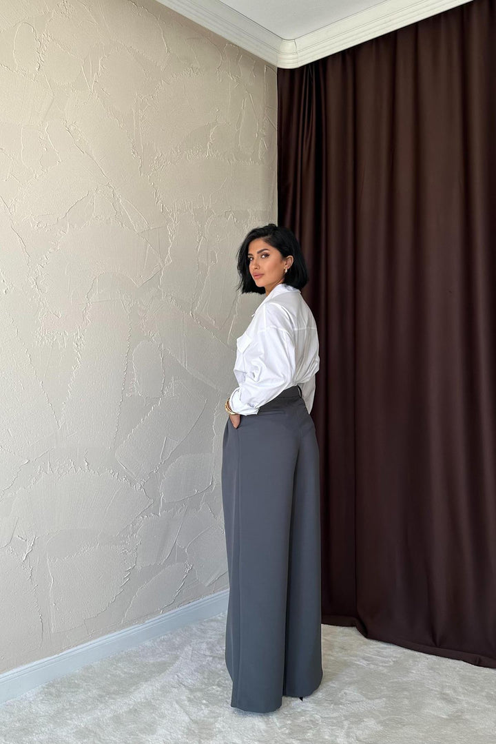 ELS Pleated Comfort Pants - Smoke Gray - Napa