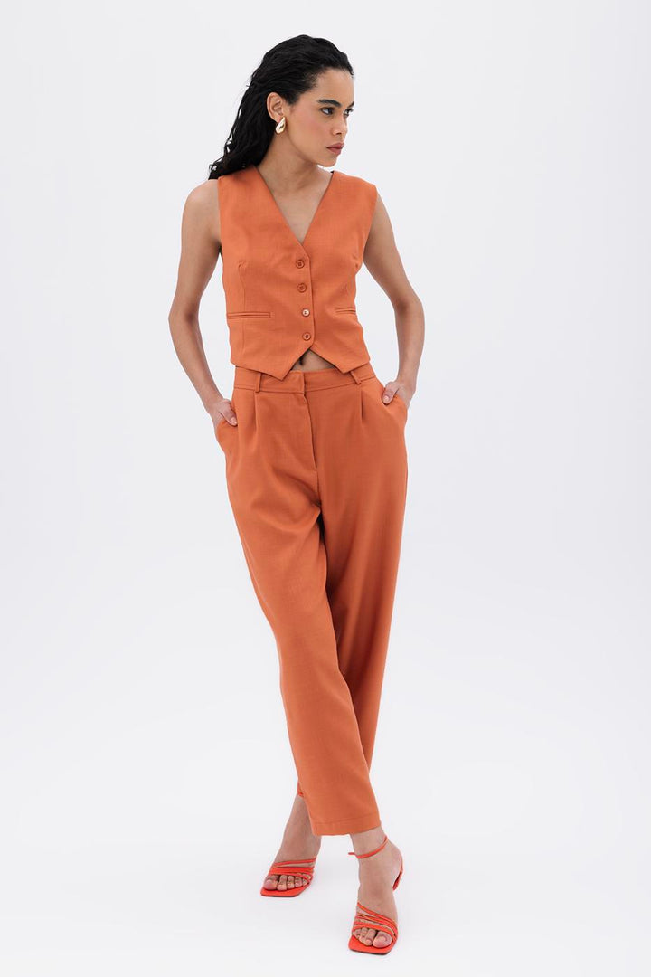 BSL Women Pleated Carrot Trousers - Huauchinango